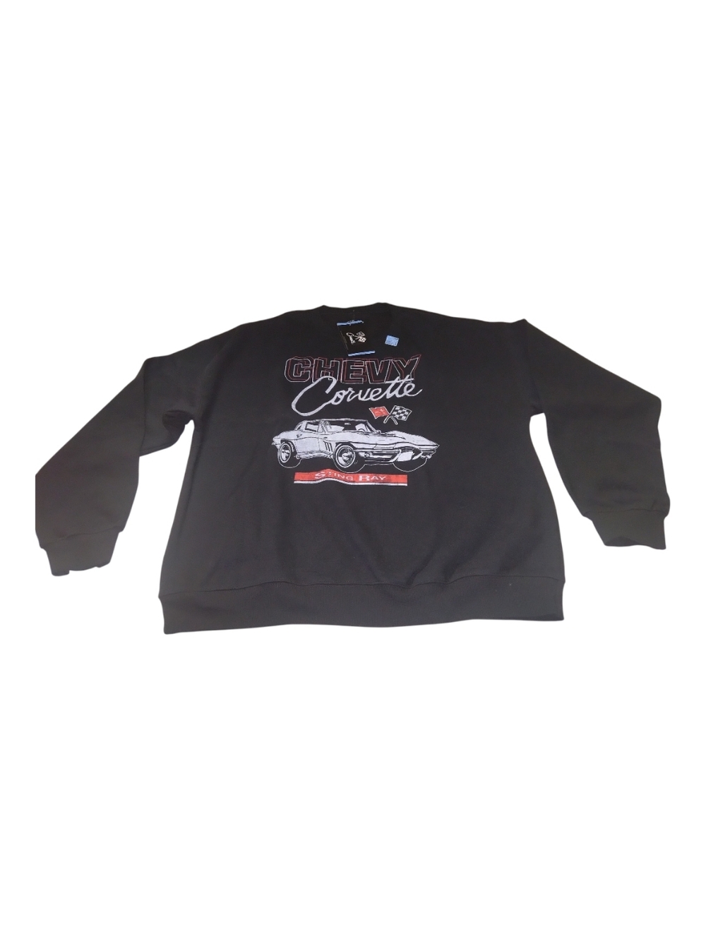 Chevy Corvette Women's Black Graphic Crewneck Sweatshirt New Size Large